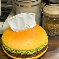 Hamburgerduksask, Hamburgerhållare, Intressant och praktiskt näsduksaskskydd, Kan användas för hem, kontor, fest