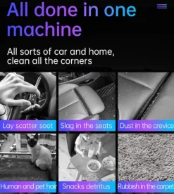 Handdammsugare till bilen, uppladdningsbar, med LED