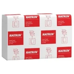 Handduksark Katrin Non-Stop Z-fold 2-lagers L24.0xW20.6xD8.5cm Nyfiber Vit,18 pk x 150 st/krt