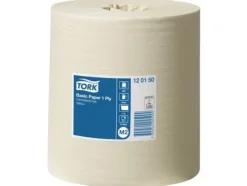 Handduksrulle, Tork M2 Basic, 1-lagers, Midi, 300m x 20,5cm, Ø19cm, gul, återvunnet papper - (6 st.)