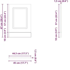 Högglans vit diskmaskinspanel i konstruerat trä | Storlek: 45x1,5x67 cm