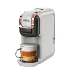 HiBREW 5-i-1 Multi-Capsule kaffemaskin, varm/kall, DG Cappuccino, NES, Liten kapsel, ESE Capsule, Malt kaffe, Flaska, 20 Bar, H2B White