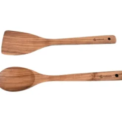 HÄLLMARK TRÄSPATEL 40 CM + TRÄSLEV 40 CM , stekspade trä, slev trä