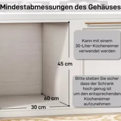 HOMCOM Utdragbar Sopkorg för Underskåp, Köksbehållare med 2 Hinkar (20L+10L), Metall/Plast, Grå
