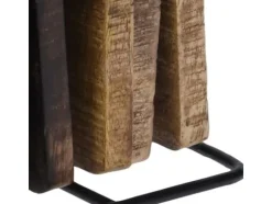 Home Styling Collection Muggplatta i trä 6 st + metallställ