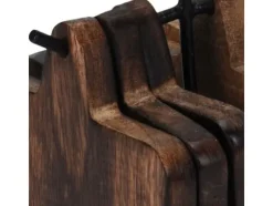 Home Styling Collection Muggplatta i trä 6 st + metallställ