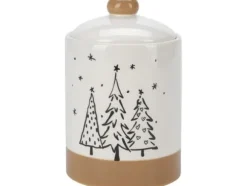 Home Styling Collection Słoik na ciasteczka z motywem choinek, Ø 12,5 x 18 cm