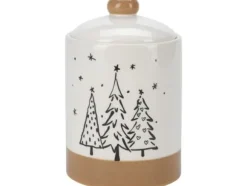 Home Styling Collection Słoik na ciasteczka z motywem choinek, Ø 12,5 x 18 cm