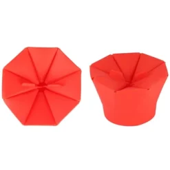 Hopfällbar mikrovågsugn popcornskål DIY silikon popcornmaskin hem köksverktyg röd
