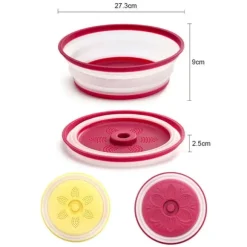 Hopfällbart mikrovågslock Avloppskorg Frukt Grönsaker Korg Matlock