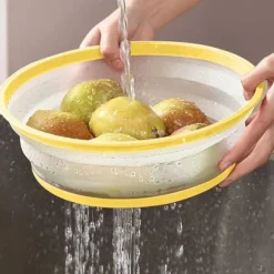 Hopfällbart mikrovågslock Avloppskorg Frukt Grönsaker Korg Matlock