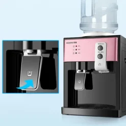 HS-09, fristående vattenkylare & dispenser, varm/kall, avtagbar design, silver, för hem eller kontor