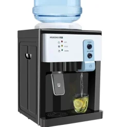 HS-09 varm- och kallvattenkylare, fristående toppmatad dispenser, för hem/kontor, svart