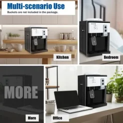 HS-09 varm- och kallvattenkylare, fristående toppmatad dispenser, för hem/kontor, svart