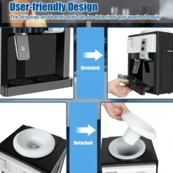 HS-09 varm- och kallvattenkylare, fristående toppmatad dispenser, för hem/kontor, svart