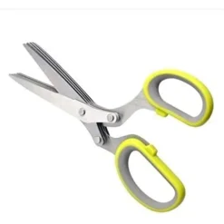 HUAYQ 19cm hackad eacute; 5 blad i rostfritt stål kökssax Örtskärare Rosmarinsax eacute; Nacke