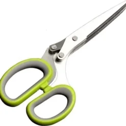 HUAYQ 19cm hackad eacute; 5 blad i rostfritt stål kökssax Örtskärare Rosmarinsax eacute; Nacke