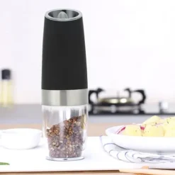 Hushålls multifunktionell elektrisk malningsverktyg pepparkvarn induktion kryddkvarn köksredskap (svart)