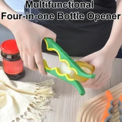4-i-1 Burköppnare – Hjälpmedel för Burkar, Skruvlock, Konserver och Flaskor