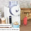 2-i-1 slush- och mjukglassmaskin SOFIE (vit, för 1 500 ml slush eller mjukglass, 150 watts kompressor)