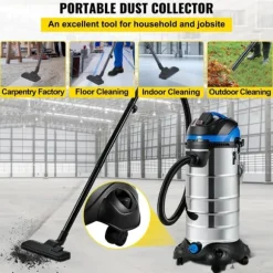 3-i-1 1200W 40L tank våt och torr dammsugare med 4 hjul, starkt sug, automatisk dammskakning, säker, vattentät, kompletta tillbehör