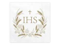 IHS servetter, 33x33 cm, guld (1 förpackning / 12 st.)