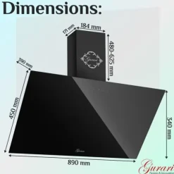Induktionsspis - GURARI - E 913 BL - 90 cm - 121L - 5 Flex-zoner