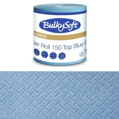 Industriell rengöringsduk, blå, superabsorberande, 150 m, 3 lager, Bulkysoft Excellence, för industrin, 1 rulle