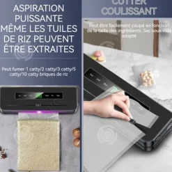 INN Maskin sous vide 120W med 50 vakuumförpackningar kraftfull förvaring maskin sous vide automatisk avtagbar multifunktionell