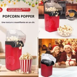 INN Mini popcornmaskin 1200W hemmabärare fullt automatisk 25x10cm hushållsapparater lätt att använda