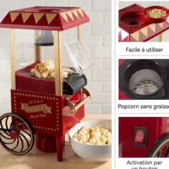INN Popcornmaskin 1100 W med snabb värmning 22 x 19 x 39 cm Hemelektronik DIY Lätt att tillverka Lätt att rengöra