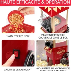 INN Popcornmaskin 1100 W med snabb värmning 22 x 19 x 39 cm Hemelektronik DIY Lätt att tillverka Lätt att rengöra