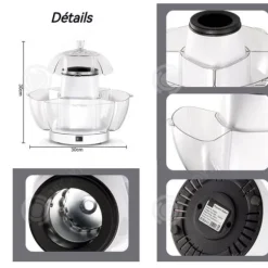 INN Popcornmaskin 1000W hemmahushållningar blåsa upp popcorn helt automatiskt 30x30cm hushållsapparater DIY lätt att göra