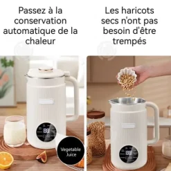 INN Sojamaskin 1,2L 220V 800W 10 blad ljudreduktion 9 funktioner enkel rengöring finmalning vit LED-display