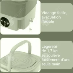 INN Tvättmaskin 9L med integrerad torkning och torkning, kompakt tvättmaskin, automatisk tvättmaskin, ekologisk tvättmaskin