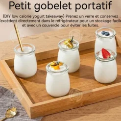 INN Yoghurtmaskin 1.2l med 5 skålar och 1 rostfri skål, justerbar temperatur för att göra yoghurt och hålla varm yoghurtmaskin