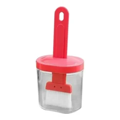 Integrerad silikonoljeflaskaborste Olivoljadispenserflaska med silikonborste för matlagning Bakning Grill Pickling Pink