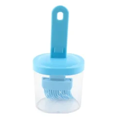 Integrerad silikonoljeflaskaborste Olivoljadispenserflaska med silikonborste för matlagning Bakning Grillning Betning Blå