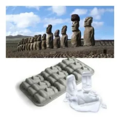 Isbitsbricka i form av en Moai eller chokladkakaform ovanlig isbitsbricka