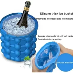 ishink Kreativ bärbar iskubsform i silikon för ishink 2 i 1 iskubsform för att spara utrymme för [373]