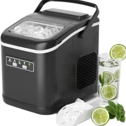Iskubemaskin, 12 kg daglig produktion, tyst drift,Svart