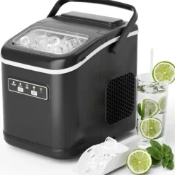 Iskubemaskin, 12 kg daglig produktion, tyst drift,Svart