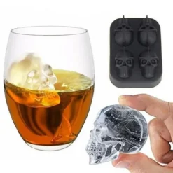 Iskubsform - Panlom® - 3D Skull - Livsmedelsgodkänd silikon - 5 x 6,3 cm - Svart