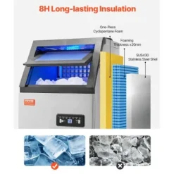 Ismaskin, 36 isbitar, 36x43x75,5 cm, rostfritt stål