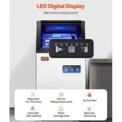 Ismaskin, 36 isbitar, 36x43x74 cm, rostfritt stål