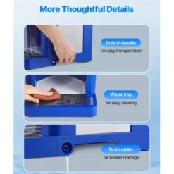 Ismaskin, 38x29,5x52 cm, Blå, Rostfria stålblad