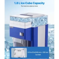 Ismaskin, 38x29,5x52 cm, Blå, Rostfria stålblad