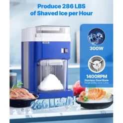 Ismaskin, 38x29,5x52 cm, Blå, Rostfria stålblad