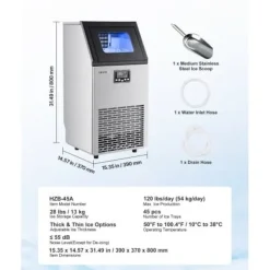 Ismaskin, 38,8x37x79,8 cm, Rostfritt stål