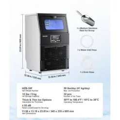 Ismaskin, 34,5x33,9x60,2 cm, Rostfritt stål